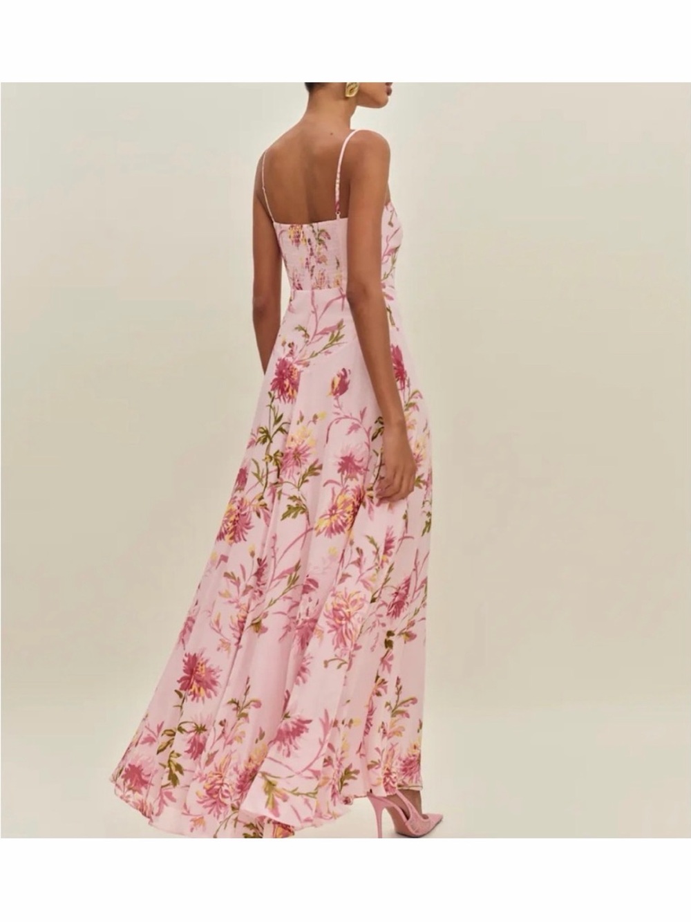 Reformation Bea Pink Floral Maxi Dress - Picture 2 of 8